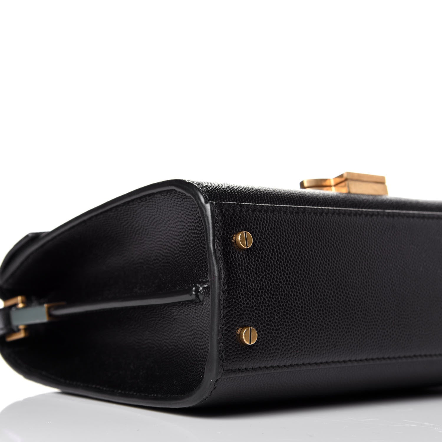 Saint Laurent Grain de Poudre Mini Classic Monogram Cassandra Top Handle Black 8 of 9