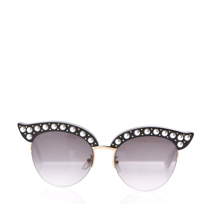 Gucci Pearl Cat Eye Sunglasses GG0212S Black 2 of 7