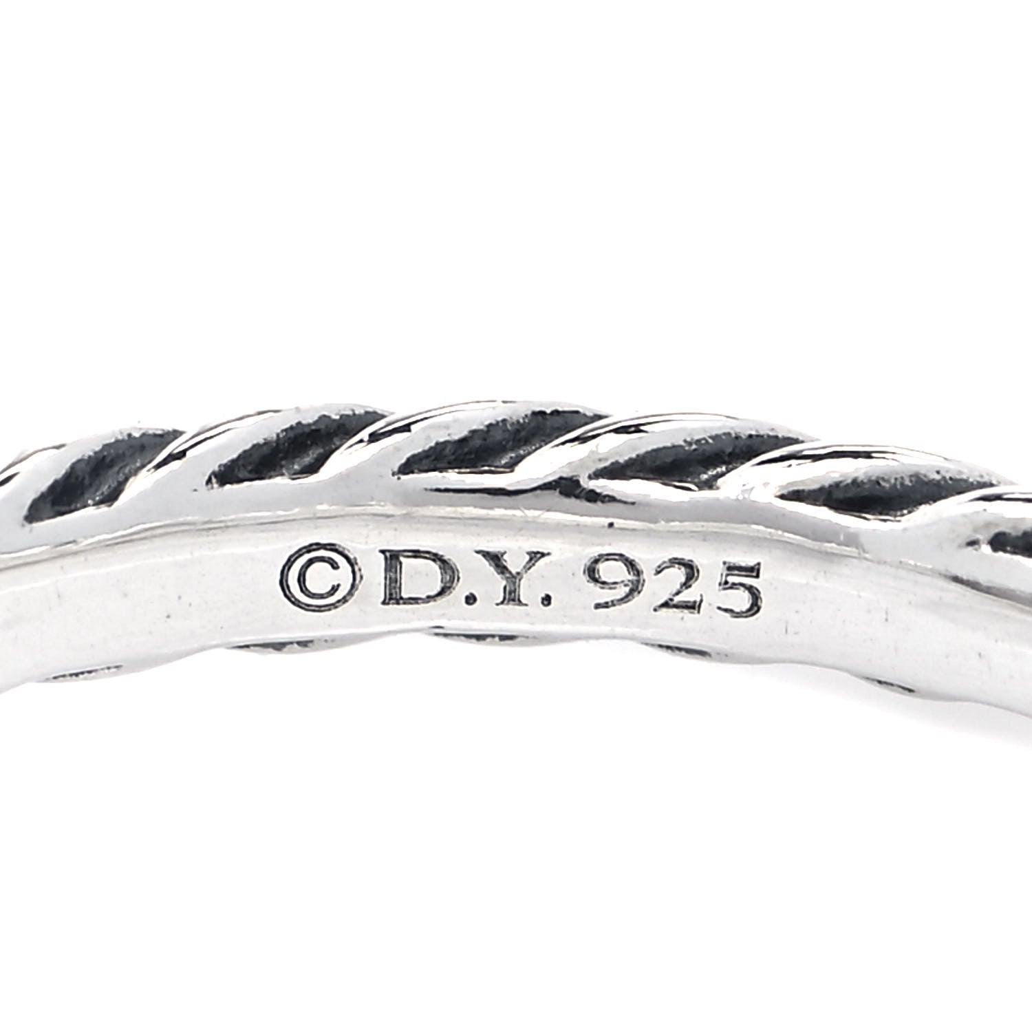 David Yurman Sterling Silver Diamond Petite Pave Oval Ring 54 6.75 4 of 4