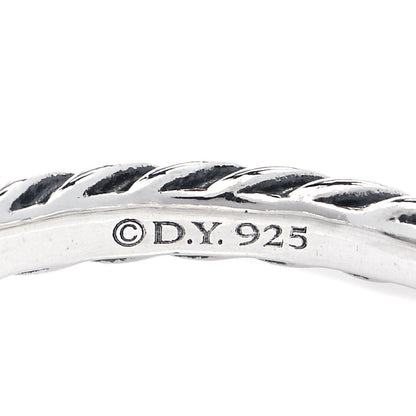 David Yurman Sterling Silver Diamond Petite Pave Oval Ring 54 6.75 4 of 4