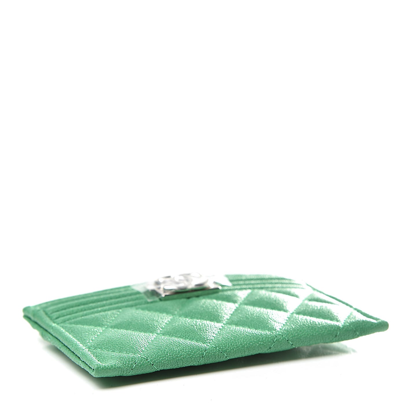 Caviar Quilted Boy Card Holder Green