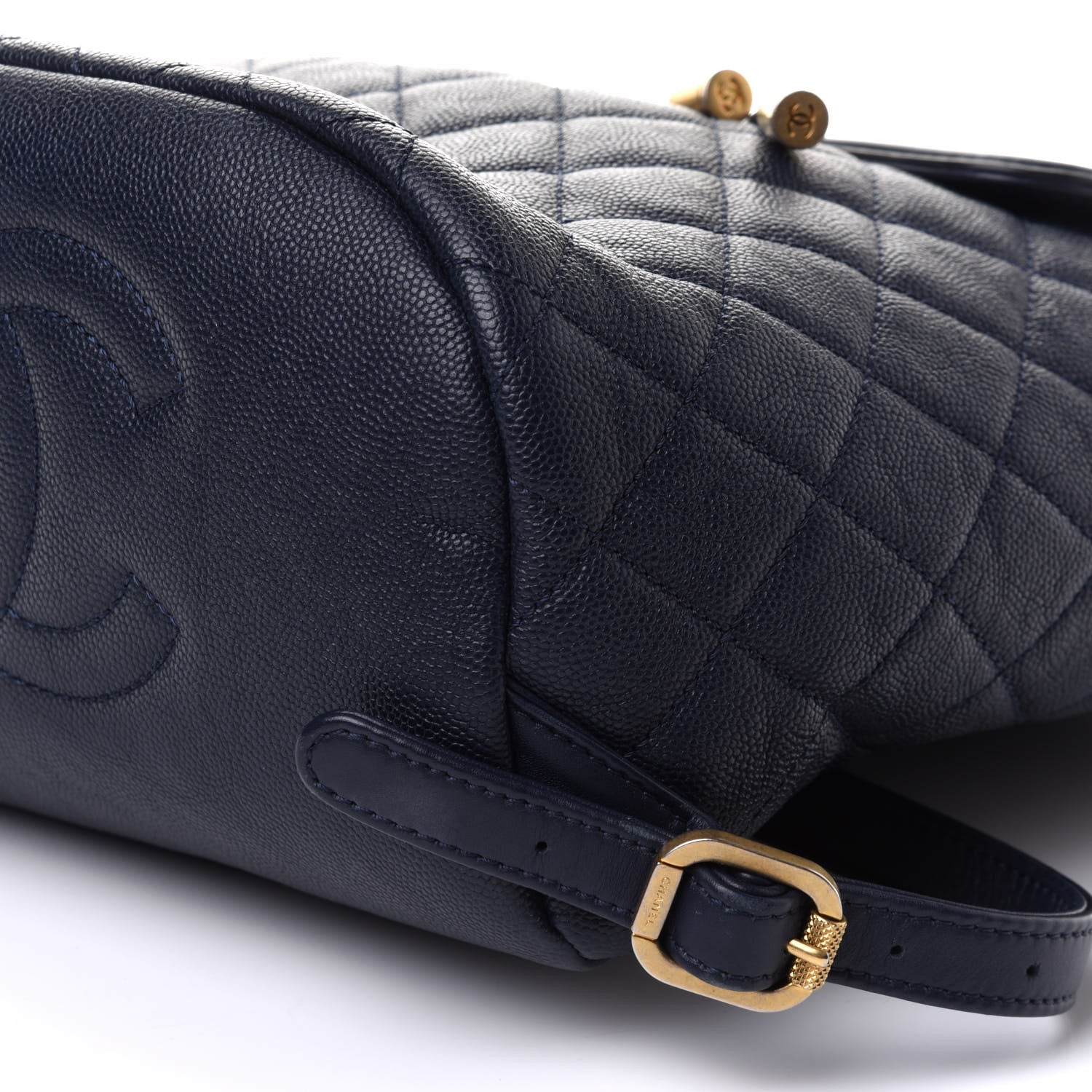 Chanel Caviar Quilted Filigree Backpack Navy 8 of 9