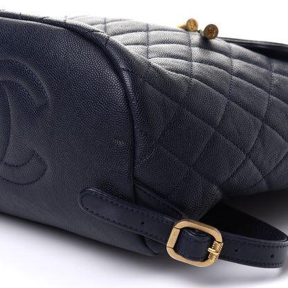 Chanel Caviar Quilted Filigree Backpack Navy 8 of 9