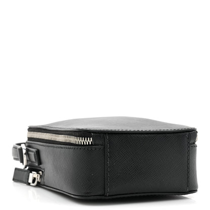Prada Saffiano Travel Brique Crossbody Messenger Bag Black 4 of 9