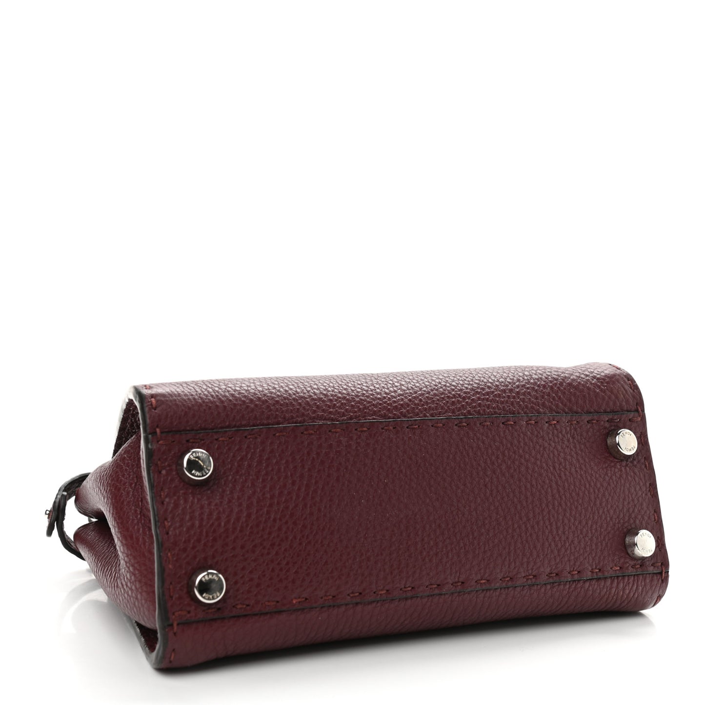 Cuoio Romano Selleria Bi-Color Mini Peekaboo Iconic Satchel Bordeaux Grigio Polvere
