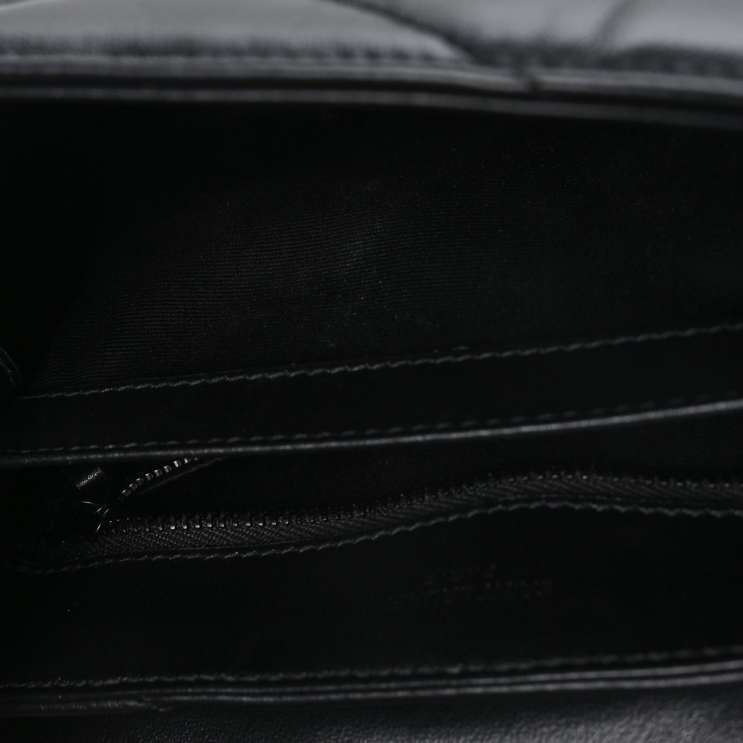 Calfskin Y Quilted Monogram Monochrome Toy Loulou Crossbody Bag Black Black