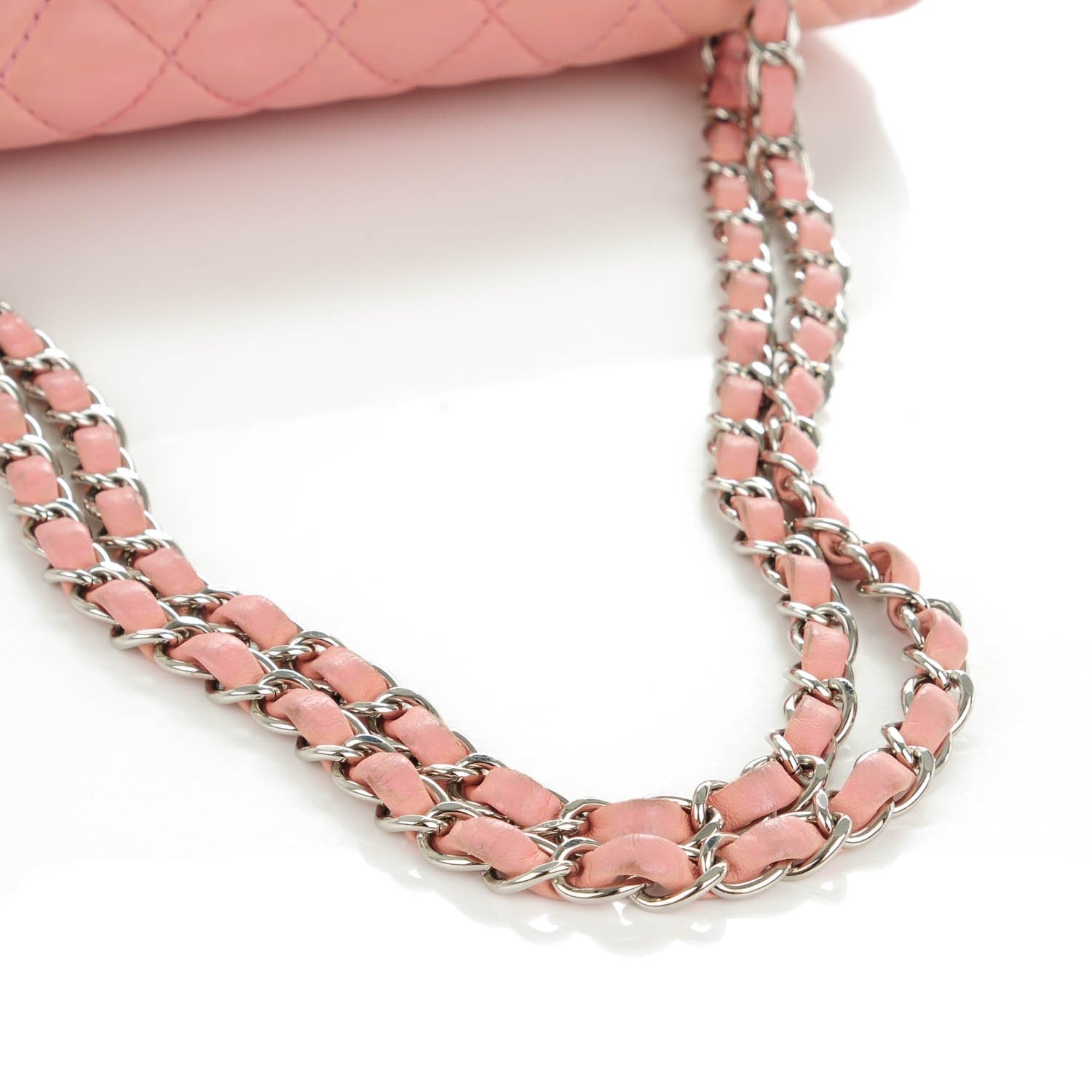 Chanel Lambskin Quilted Medium Double Flap Light Pink 11 of 11