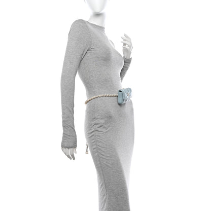 Chanel Lambskin Quilted Pearl Chain Belt Bag Light Blue 2 of 11