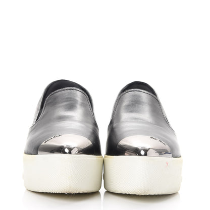 Miu Miu Nappa Metal Cap Toe Slip On Sneakers 36 Nero Black 2 of 15