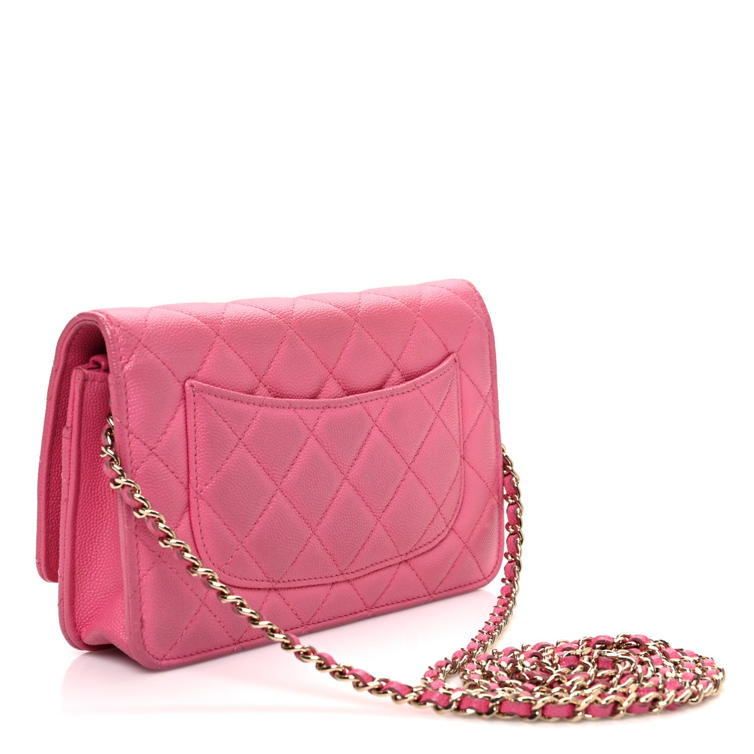 Chanel Caviar Quilted Wallet on Chain WOC Pink 3 of 13