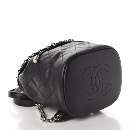 Chanel Lambskin Quilted Metallic Bubble Backpack Black 4 of 11