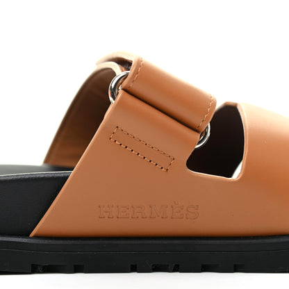 Hermes Calfskin Womens Chypre Sandals 37 Naturel 8 of 10