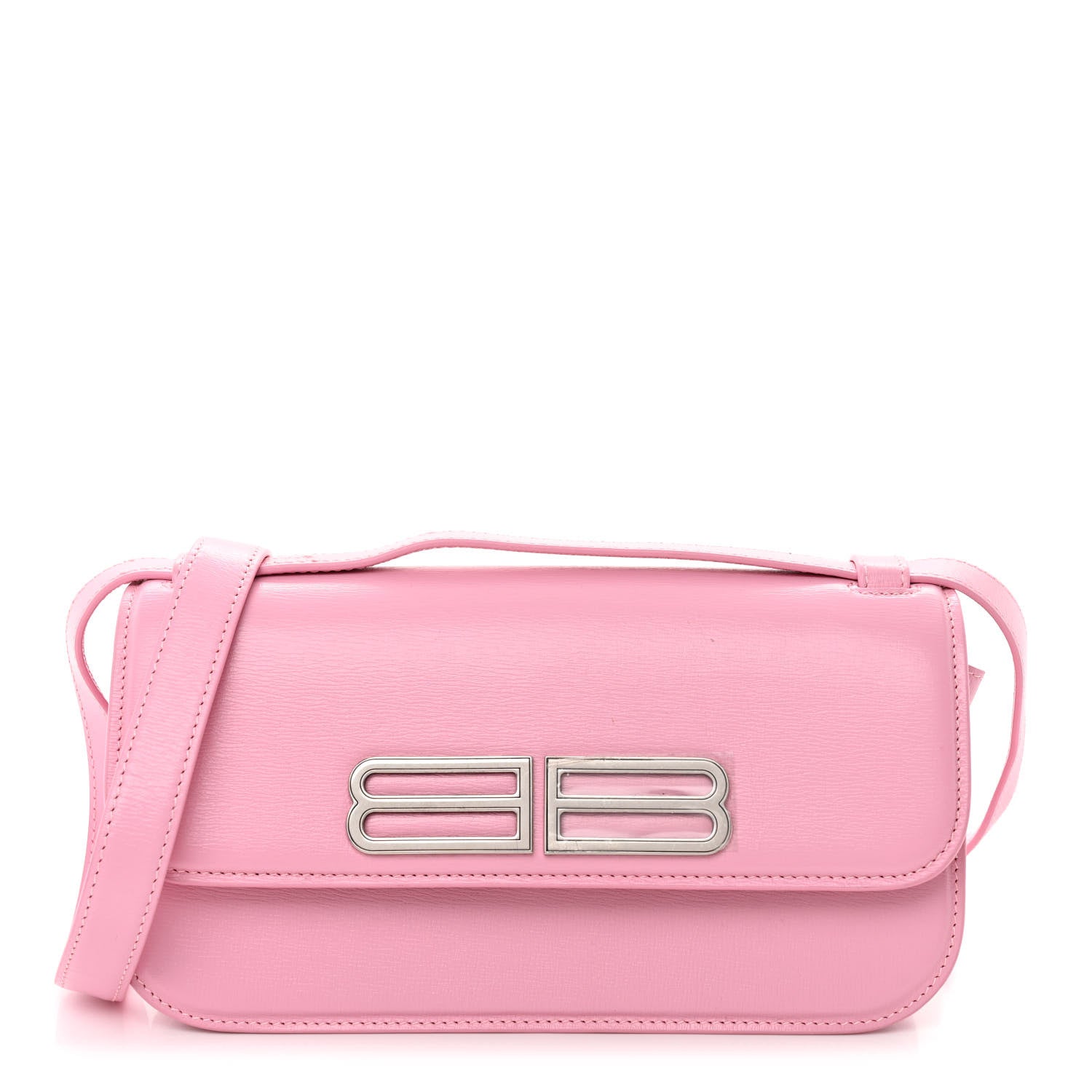 Balenciaga Calfskin Stripe Embossed Small Gossip Bag Candy Pink 1 of 9