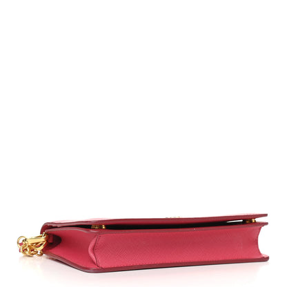 Prada Saffiano Metal Phone Wristlet Crossbody Wallet Peonia 4 of 12