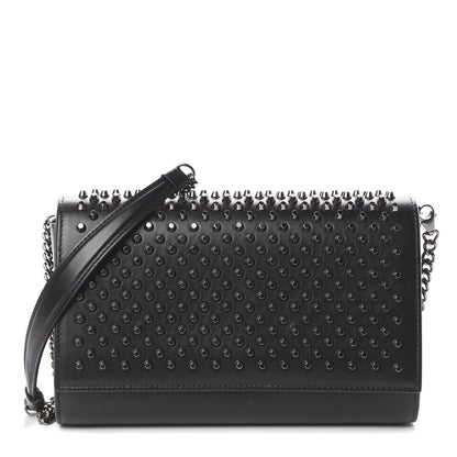 Christian Louboutin Calfskin Patent Spikes Paloma Clutch Black 1 of 8