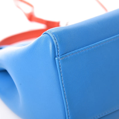 Fendi Nappa Colorblock Mini Peekaboo Iconic Satchel Blue Royal Papavero Cuoio 16 of 19