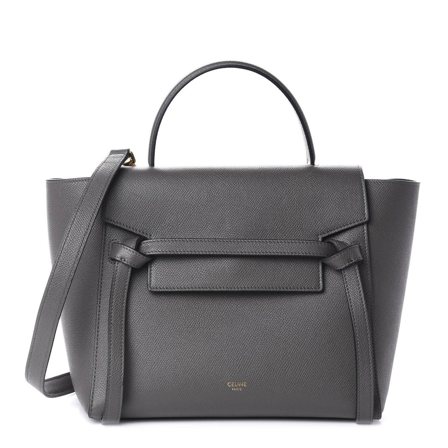 Baby Grained Calfskin Micro Belt Bag Grey