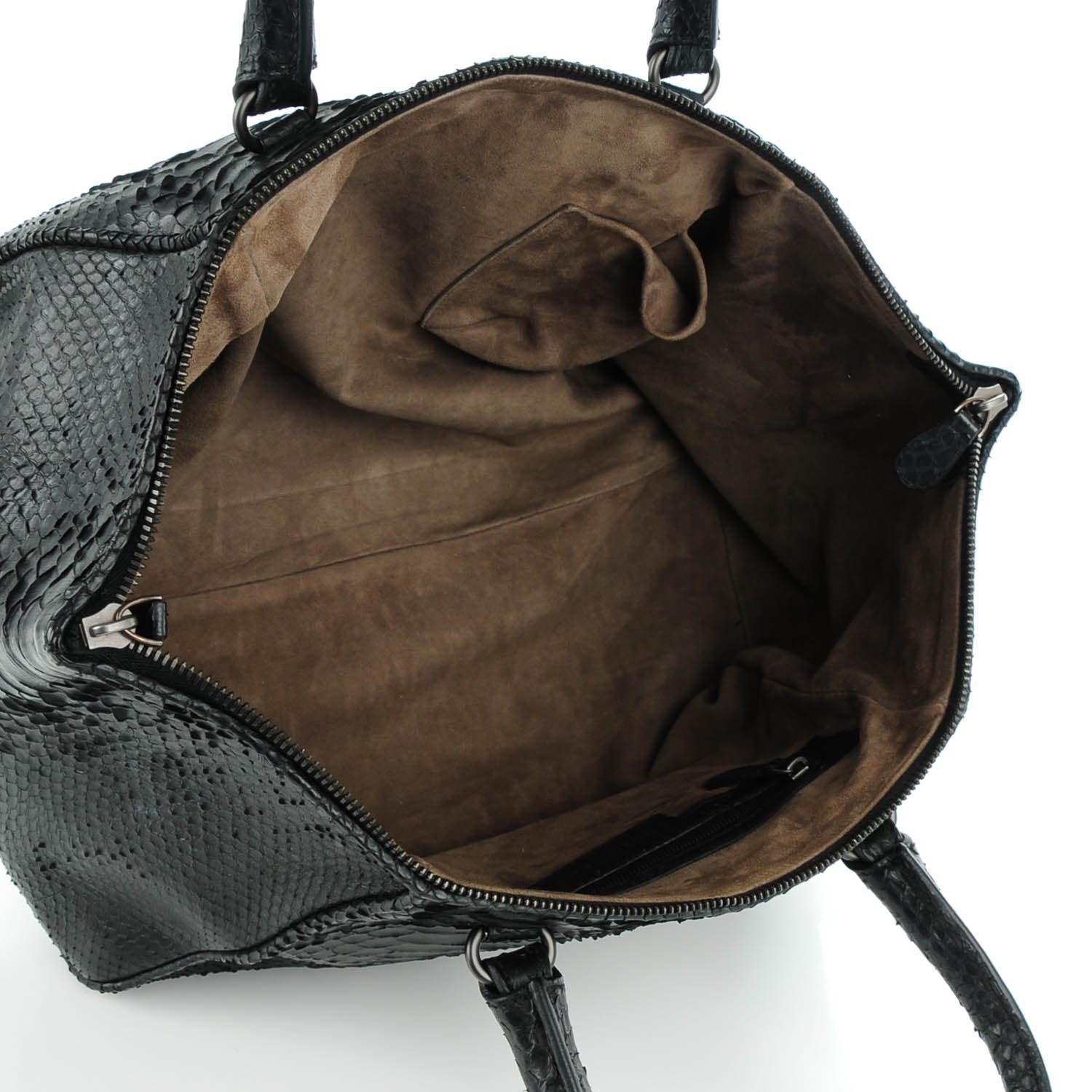 Bottega Veneta Waxed Python Tote Nero Black 5 of 8