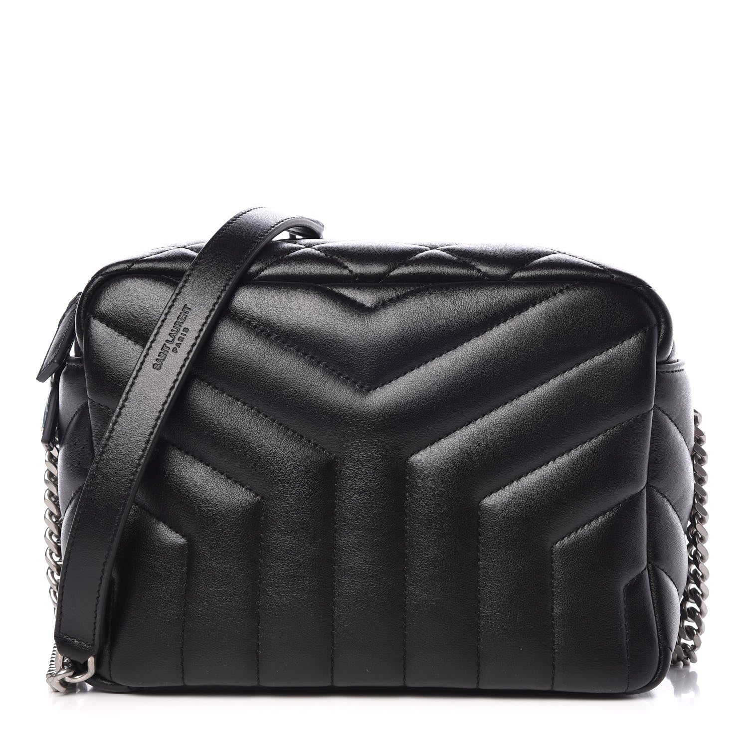 Saint Laurent Calfskin Y Quilted Monogram Small Loulou Bowling Bag Black 1 of 7
