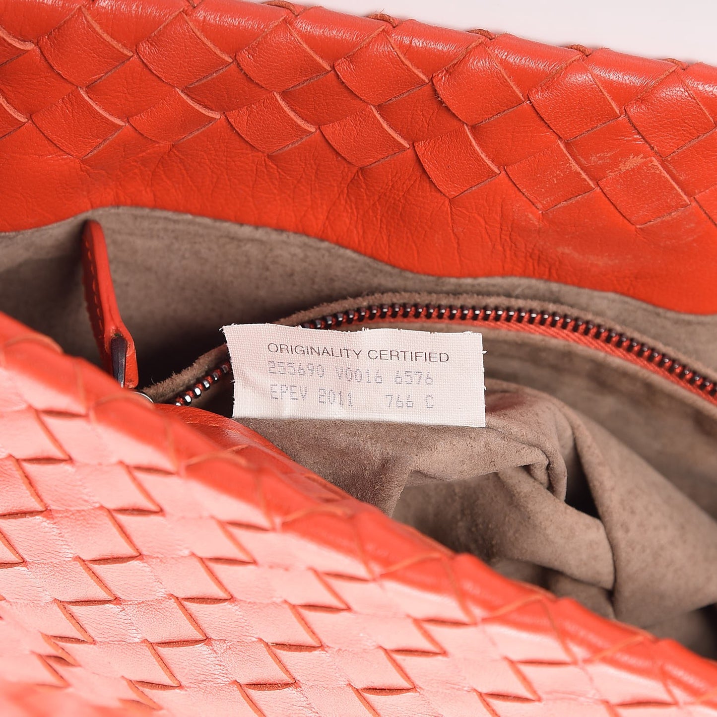 Nappa Intrecciato Hobo Corniola