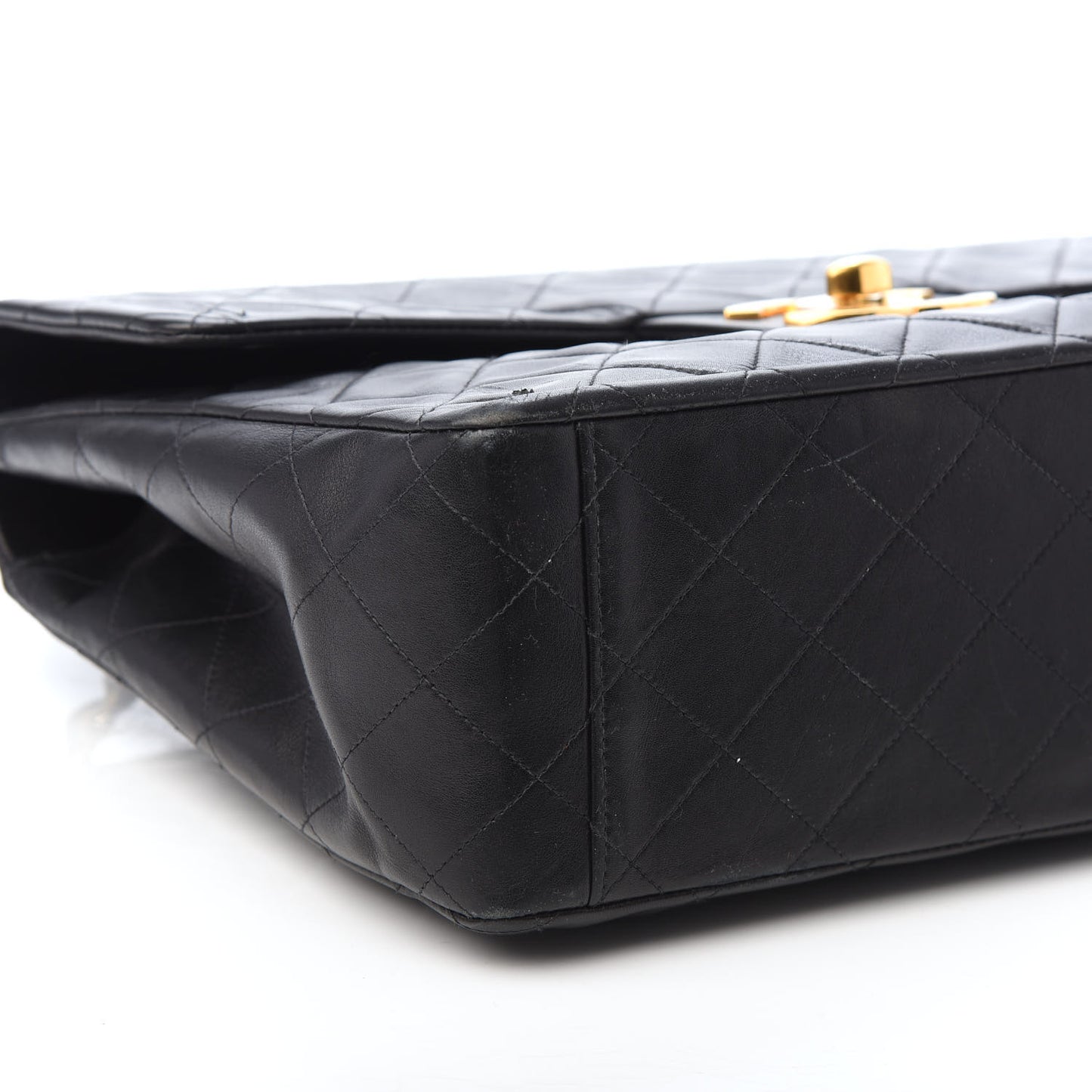 Lambskin Quilted XL Jumbo Single Flap Black