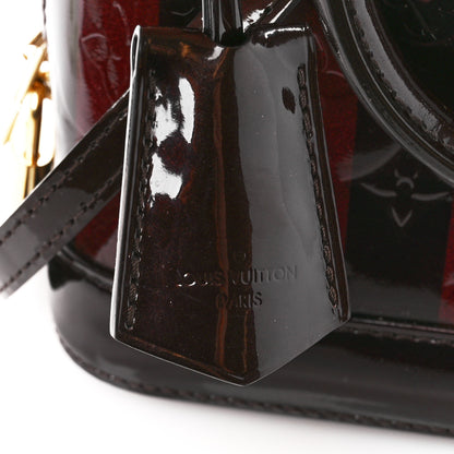 Louis Vuitton Vernis Rayures Alma BB Amarante 8 of 11