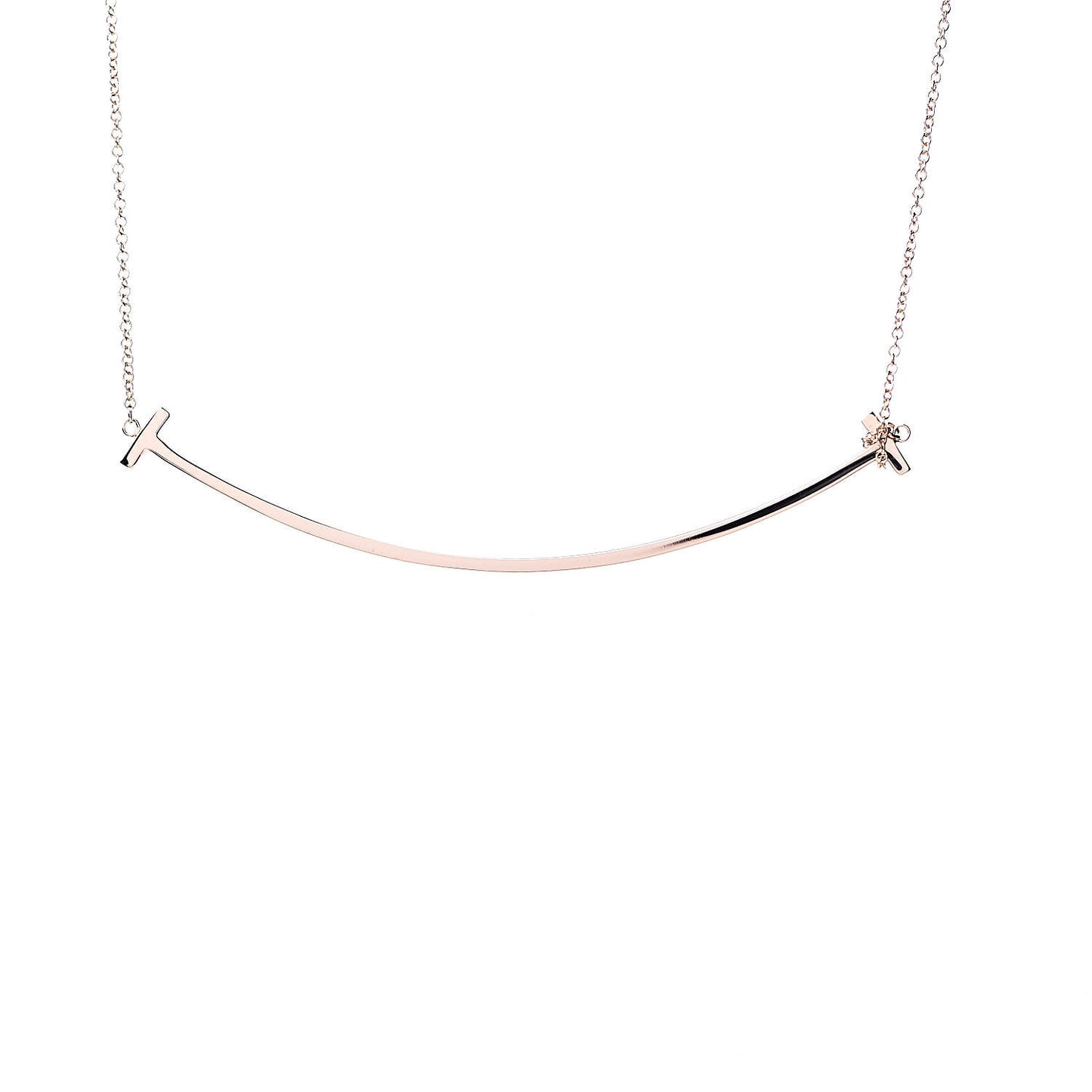 18K Rose Gold T Smile Pendant Necklace