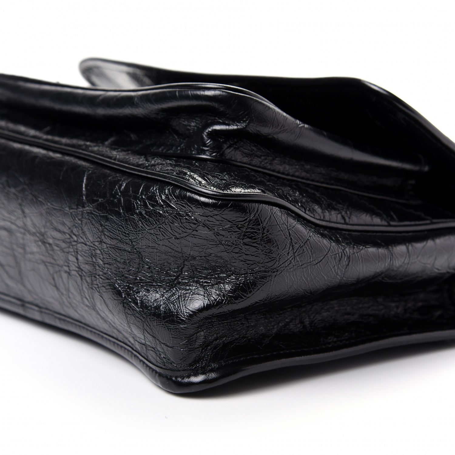 Saint Laurent Crinkled Calfskin Matelasse Monogram Medium Niki Chain Satchel Black 7 of 10
