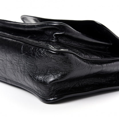 Saint Laurent Crinkled Calfskin Matelasse Monogram Medium Niki Chain Satchel Black 7 of 10
