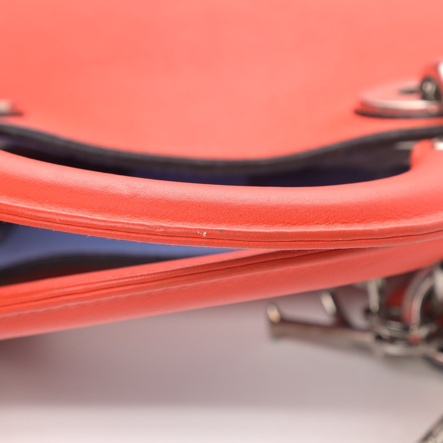 Smooth Calfskin Mini Diorissimo Tote Orange Light Blue