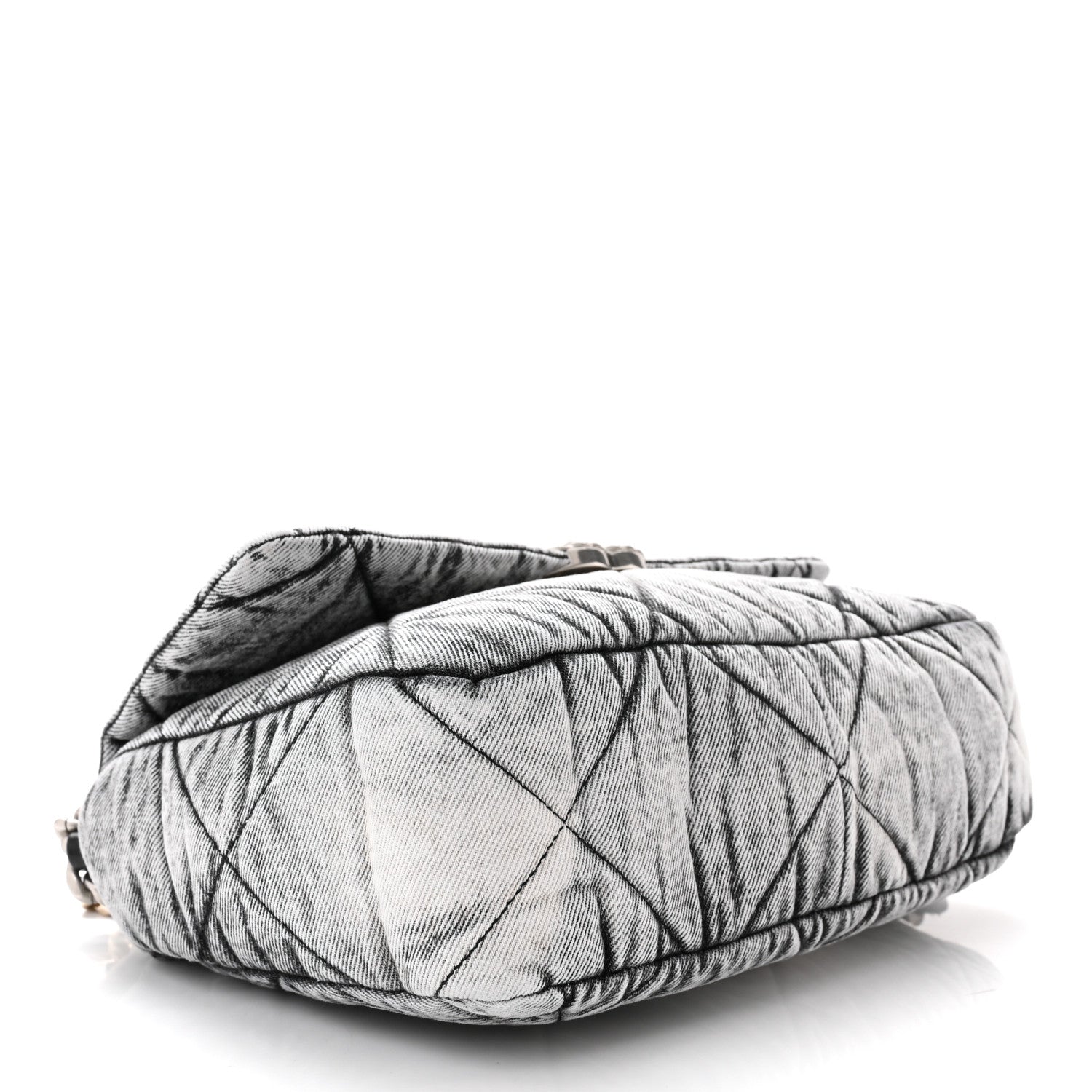 Chanel Washed Denim Quilted Medium Chanel 19 Flap Black White 4 of 11