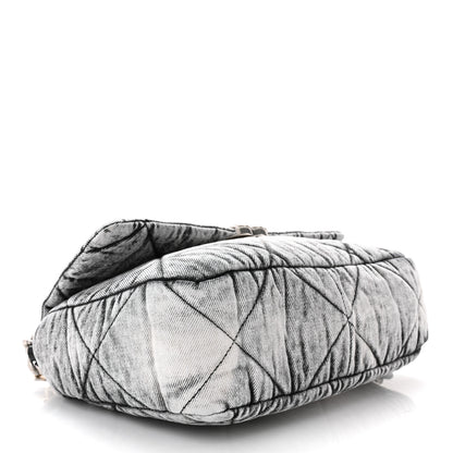 Chanel Washed Denim Quilted Medium Chanel 19 Flap Black White 4 of 11