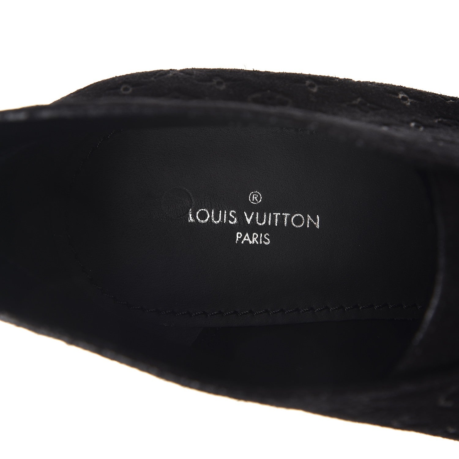 Louis Vuitton Suede Embossed Monogram Frosty Wedge Low Boots 39 Black 6 of 11
