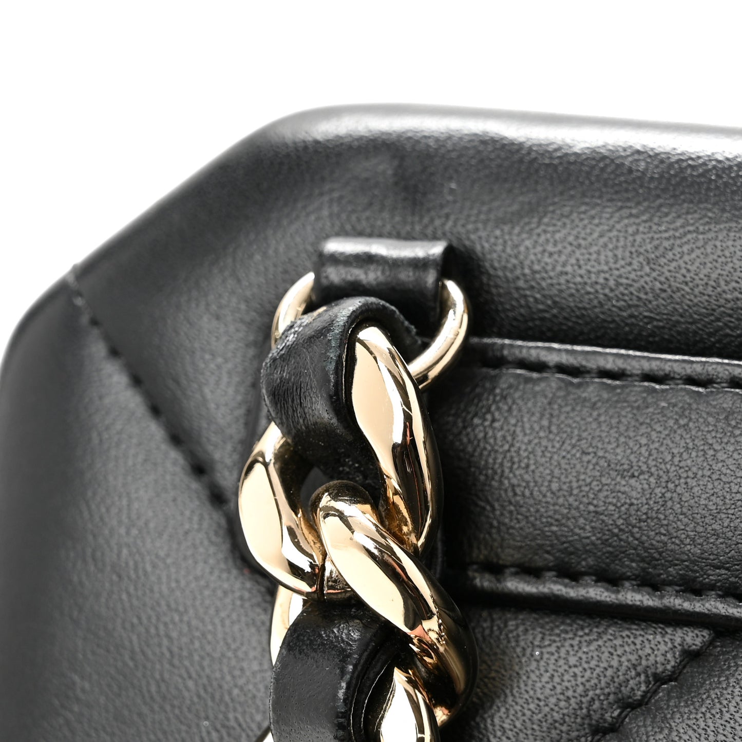 Lambskin Quilted Clutch With Chain Black