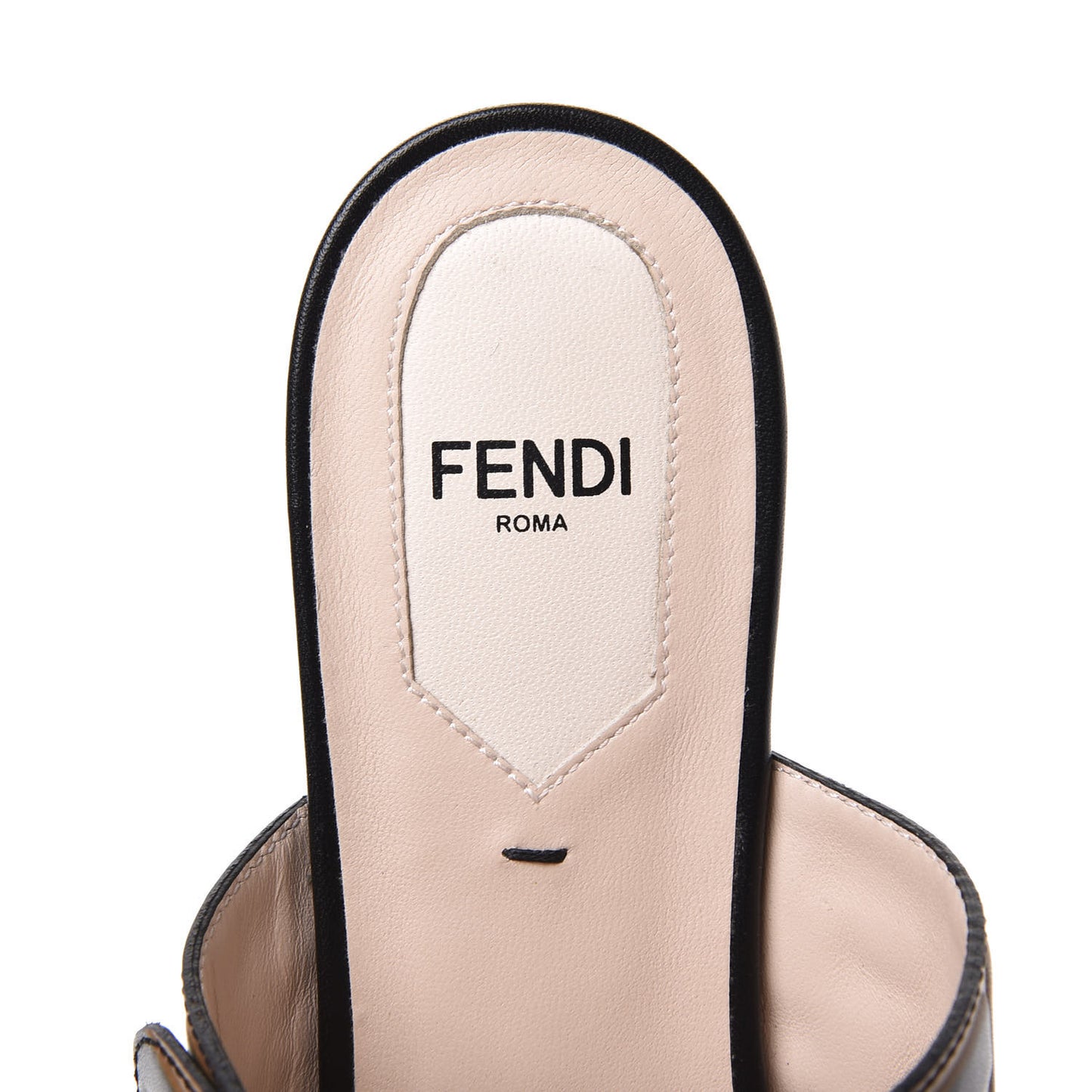 Vitello FF Embossed Buckle Flat Mules 37.5 Maya Black