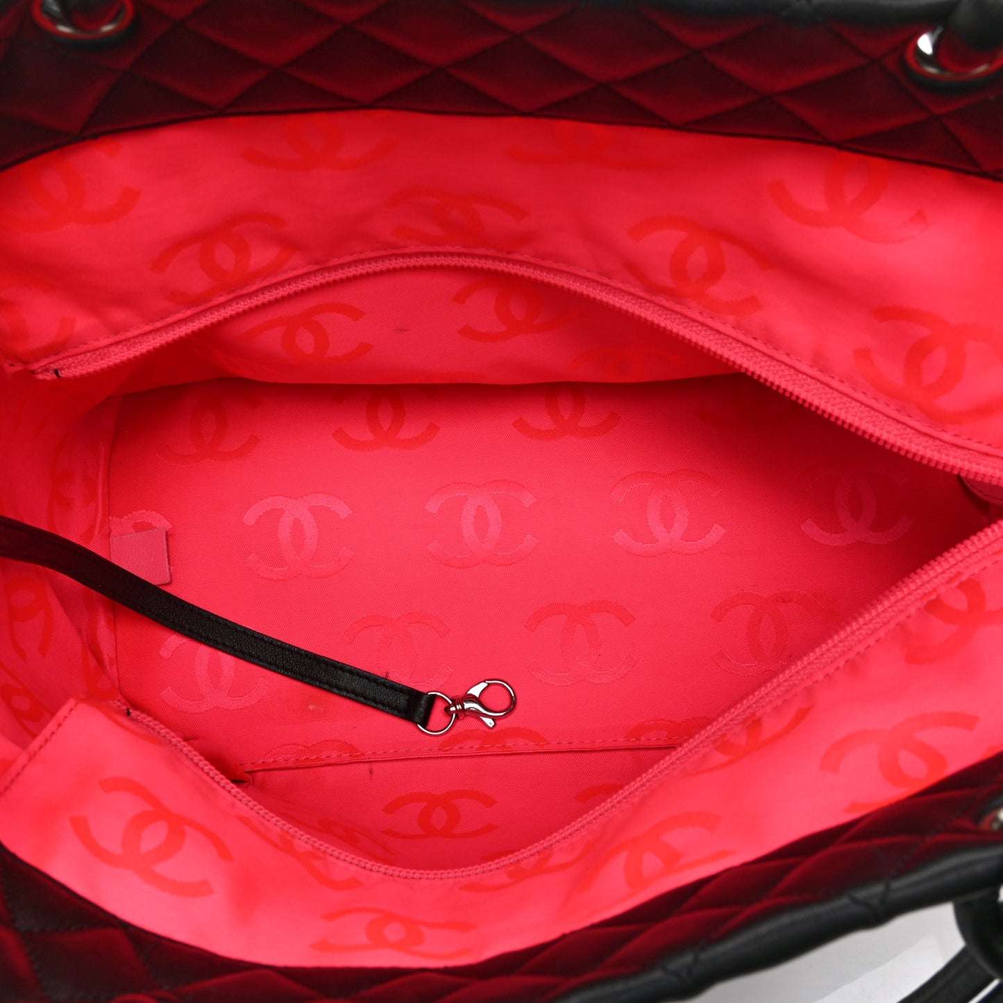 Calfskin Quilted Large Cambon Tote Black