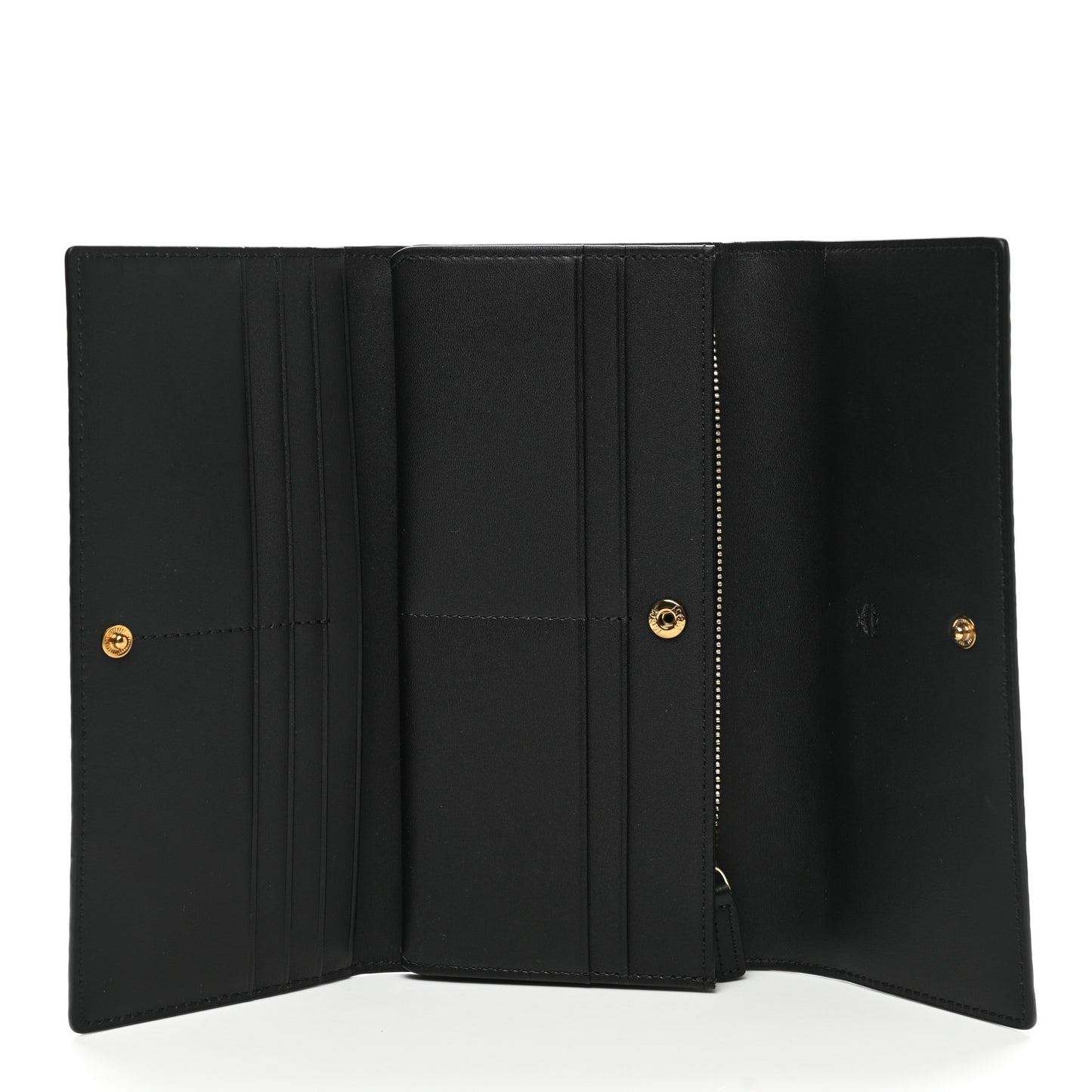 Metallic Visetos Continental Flap Wallet Gold