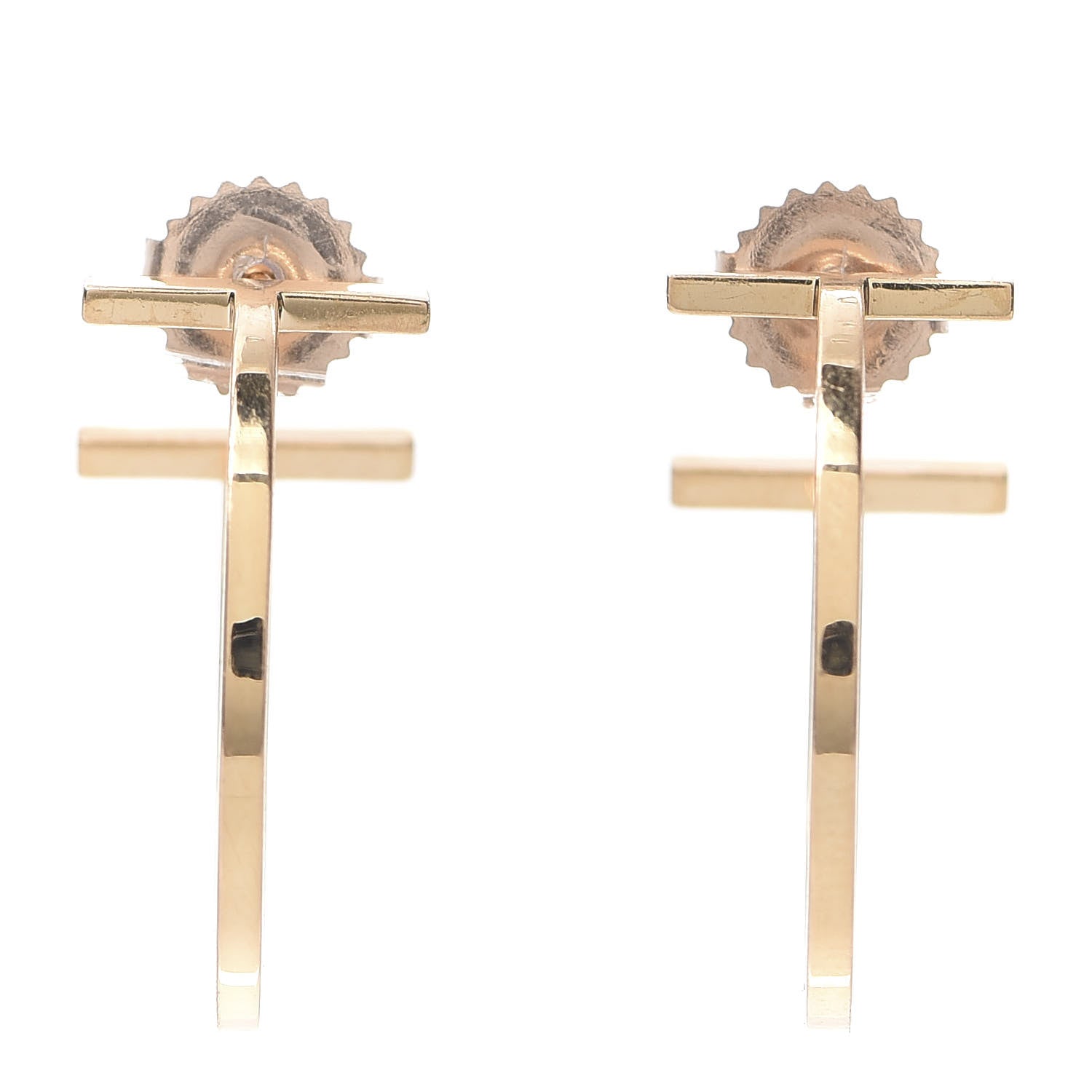 Tiffany 18K Rose Gold Medium T Wire Hoop Earrings 1 of 6