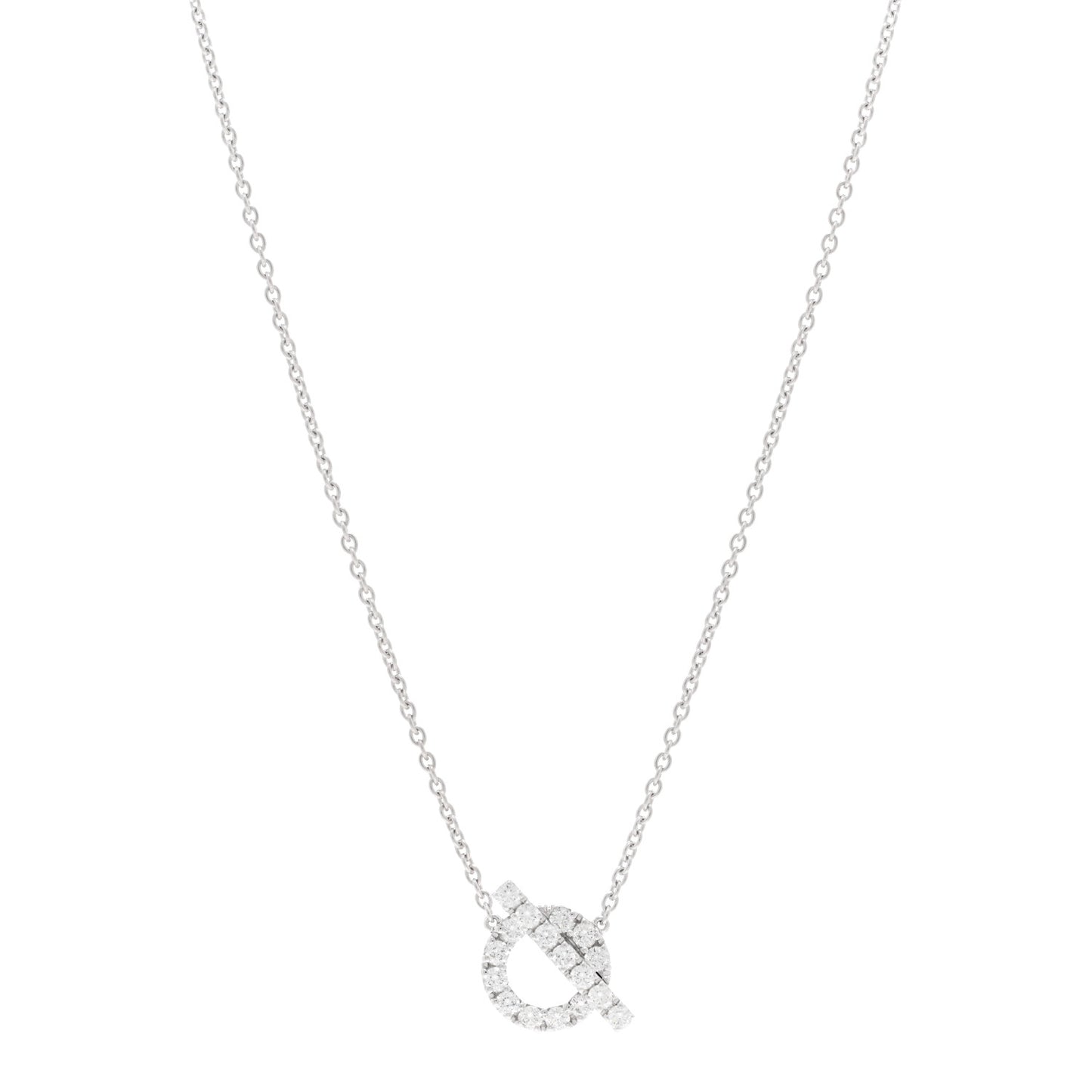 18K White Gold Diamond Finesse Pendant Necklace