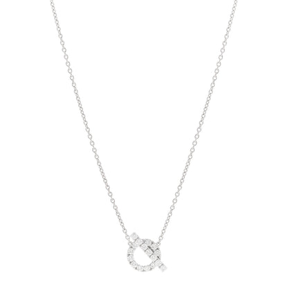 Hermes 18K White Gold Diamond Finesse Pendant Necklace 1 of 4