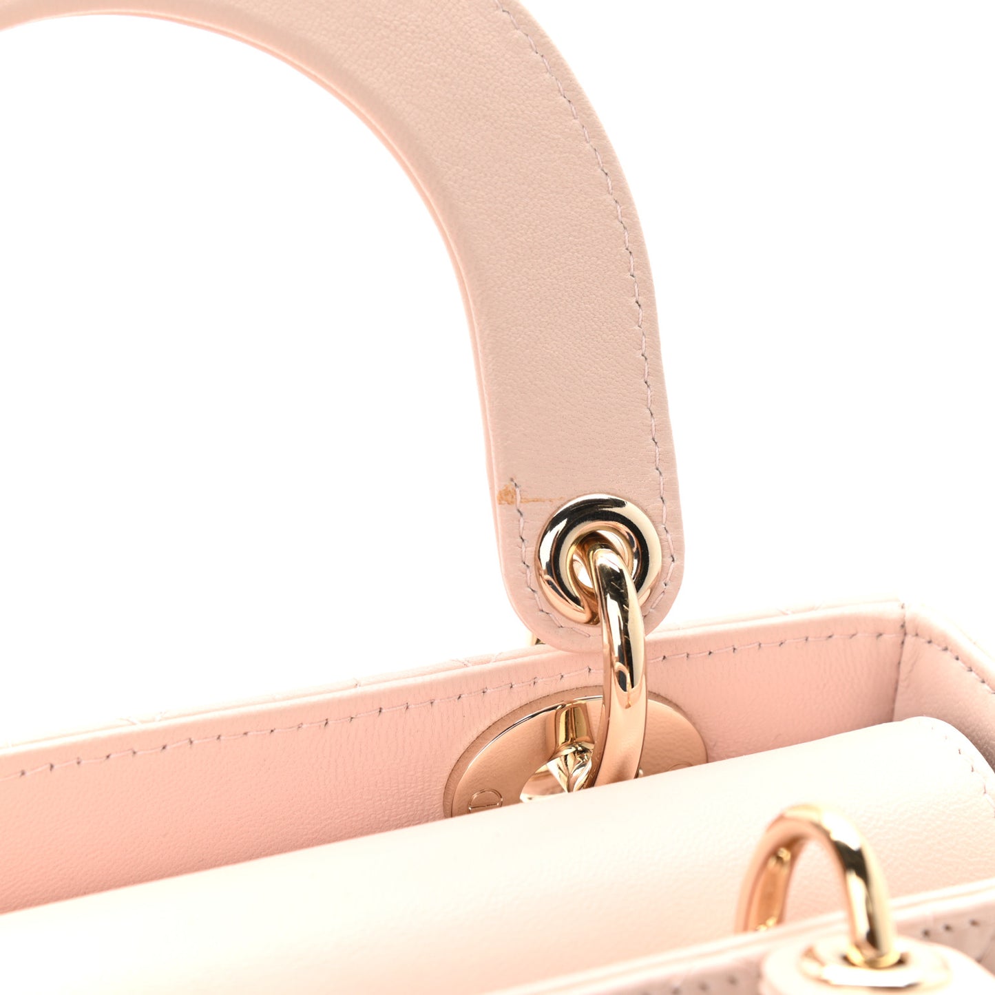 Lambskin Cannage Small Lucky Badges My Lady Dior Pink