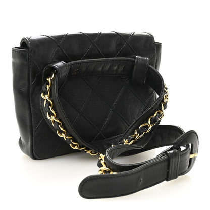 Chanel Lambskin Diamond Stitched Flap Waist Belt Bag 65 26 Black 3 of 11
