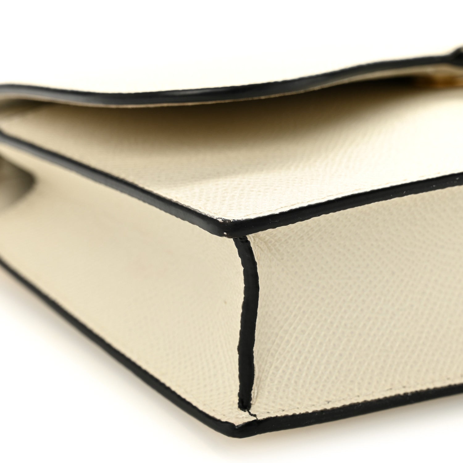 Christian Dior Grained Calfskin Saddle Chain Pouch Off White 9 of 11