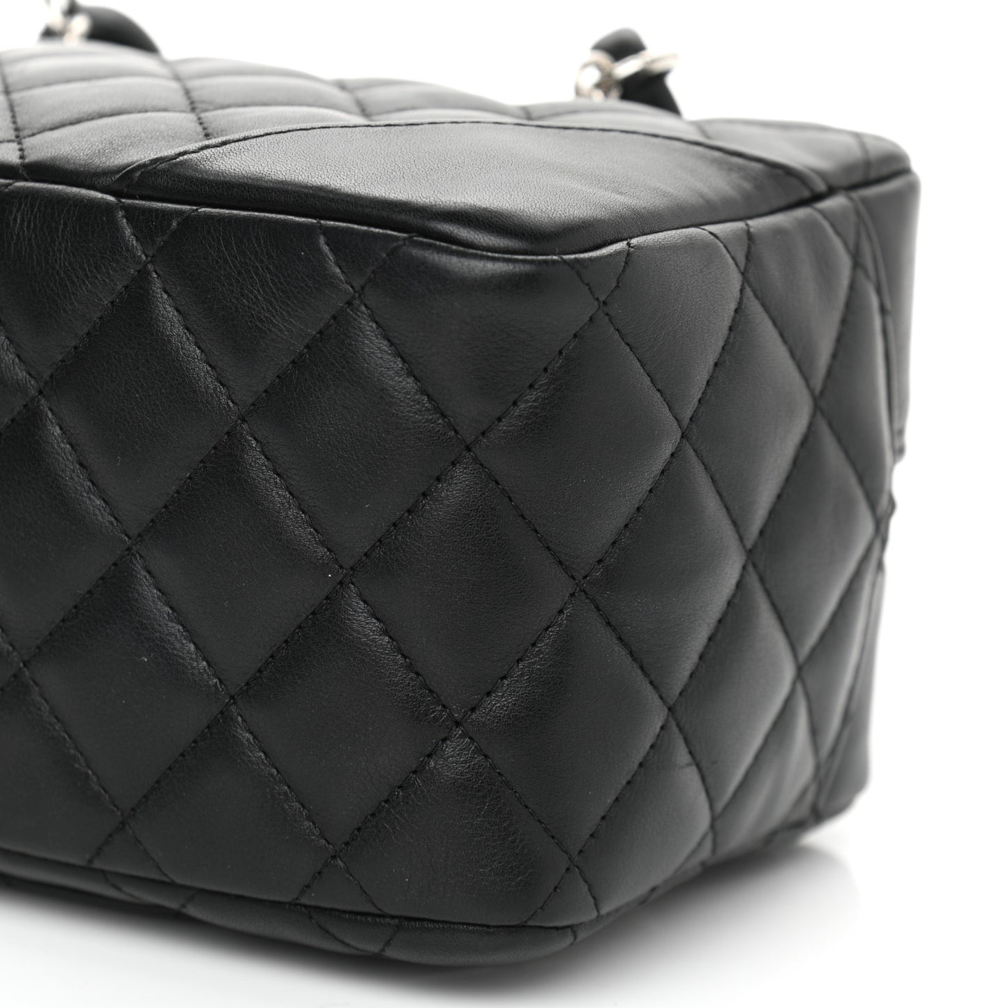 Calfskin Quilted Small Cambon Bowler Black White