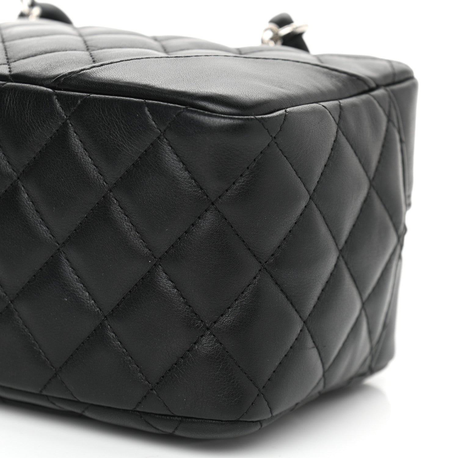 Chanel Calfskin Quilted Small Cambon Bowler Black White 9 of 12