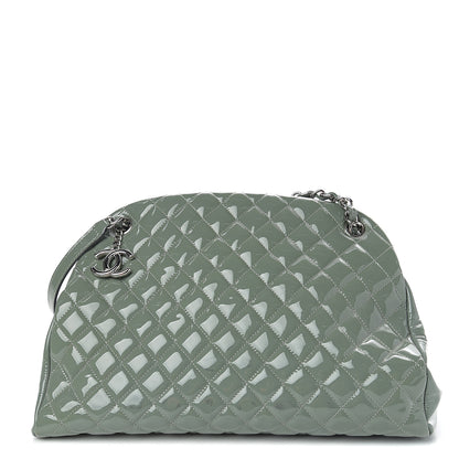 Chanel Patent Quilted Large Just Mademoiselle Bowling Bag Green 1 of 10