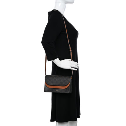 Celine Triomphe Canvas Lambskin Wallet On Strap Tan 2 of 12