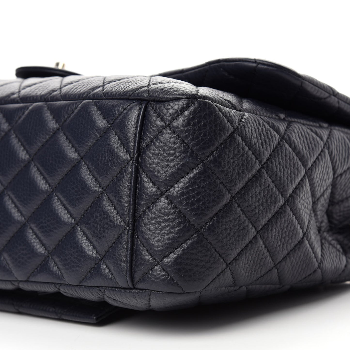 Calfskin Quilted Small XXL Travel Flap Bag Navy