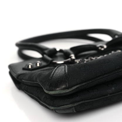 Gucci Monogram Horsebit Chain Flap Shoulder Bag Black 9 of 12