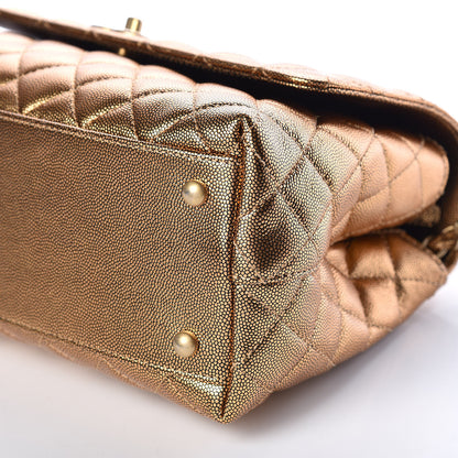 Chanel Metallic Caviar Quilted Small Coco Handle Flap Gold 7 of 14